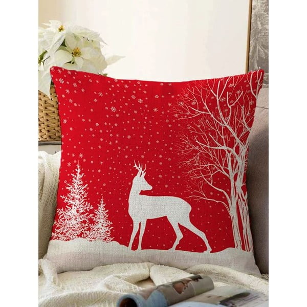 Față de pernă 43x43 cm  cu model de Crăciun – Mila Home