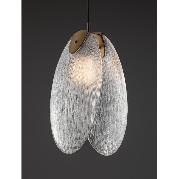 Lustră alămie LED din oțel cu abajur din sticlă Shelina – Nova Luce-image-1