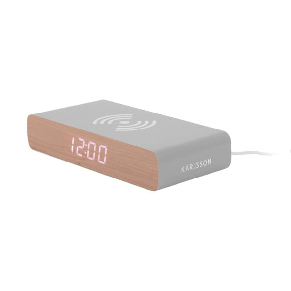Ceas deșteptător digital cu încărcător wireless Retro Flat LED – Karlsson-image-1