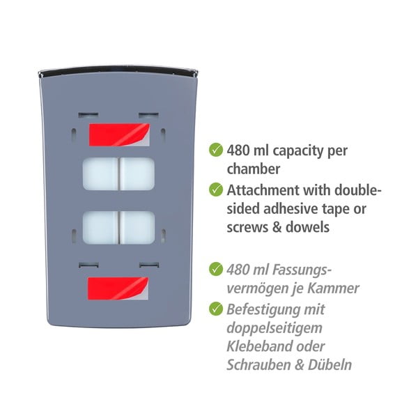 Dozator de săpun lichid alb de montat pe perete din plastic 0.96 l Tartas – Wenko-image-3