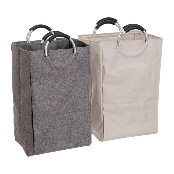 Coșuri de rufe gri-bej 2 buc. din material textil – Casa Selección-image-1