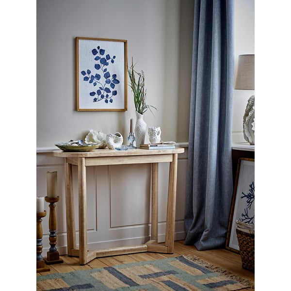 Masă consolă în culoare naturală din lemn de arbore de cauciuc 35x100 cm Serrone – Bloomingville-image-4