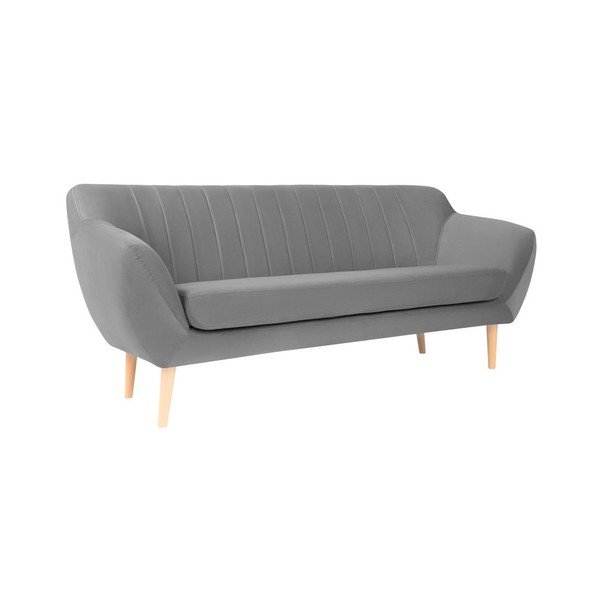 Canapea cu tapițerie din catifea Mazzini Sofas Sardaigne, 188 cm, gri-image-2