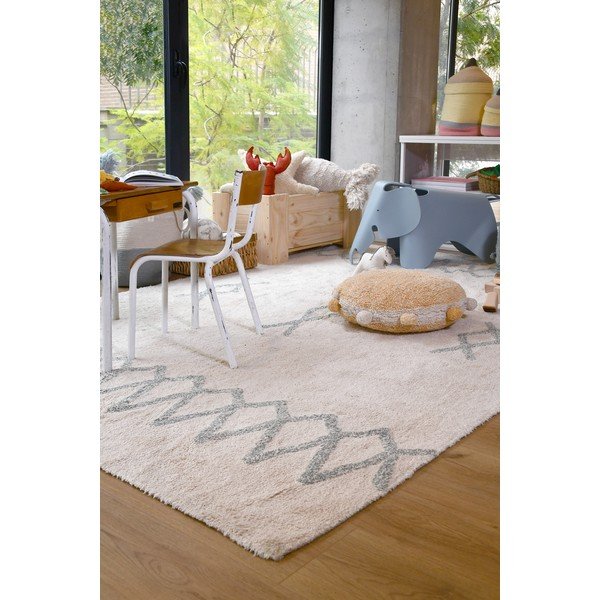Covor albastru/crem lavabil/țesut manual din bumbac 170x240 cm Atlas Natural – Lorena Canals-image-4
