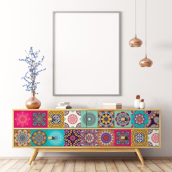 Set 24 autocolante de mobilier Ambiance Tiles Coralina, 20 x 20 cm