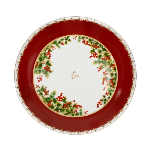 Farfurie din porțelan cu motive de Crăciun Brandani Le Bacche, ⌀ 30,5 cm