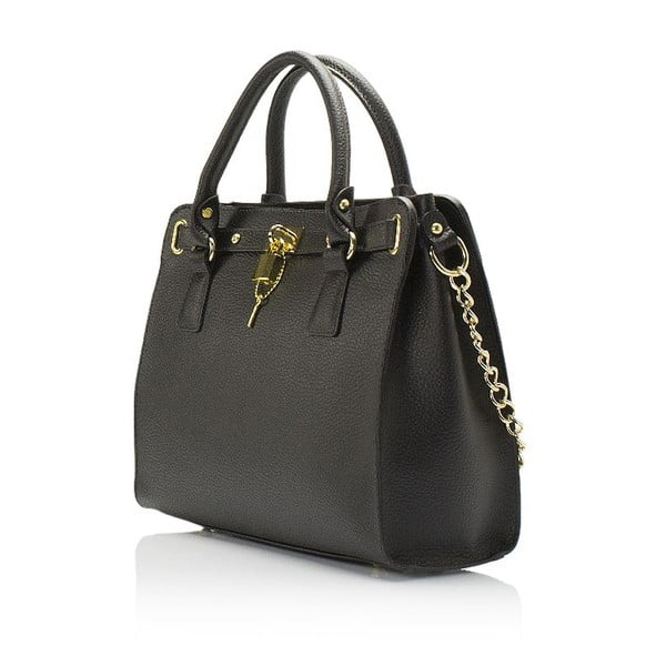 Geantă din piele Giulia Massari Clementine, negru-image-1