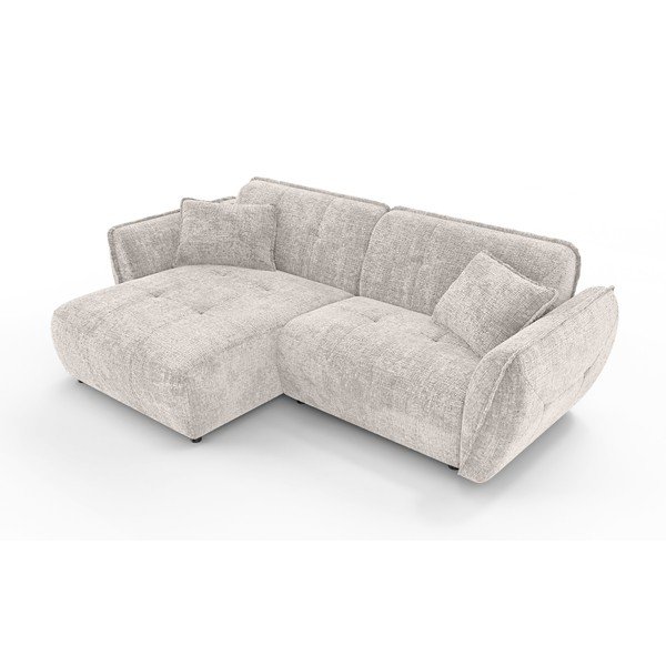 Colțar bej cu tapițerie din chenille (cu colț pe partea stângă/cu șezlong) Nelia – Ropez-image-2