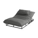 Șezlong de grădină gri închis din metal/capitonat Emma – Hartman