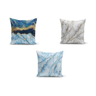 Set 3 fețe de pernă Minimalist Cushion Covers Azuro Cassie, 45 x 45 cm
