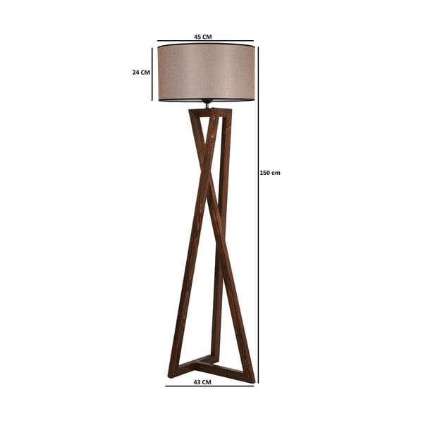 Lampadar maro cu abajur textil (înălțime 149 cm) Maçka – Opviq lights-image-3