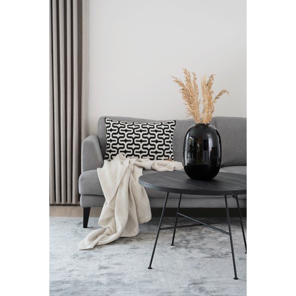 Măsuță de cafea cu blat din lemn de pin Rowico Grafton, ø 70 cm, negru-image-1