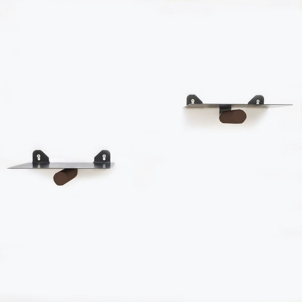 Rafturi negre 2 buc. din metal 21 cm Rod – Kalune Design-image-1