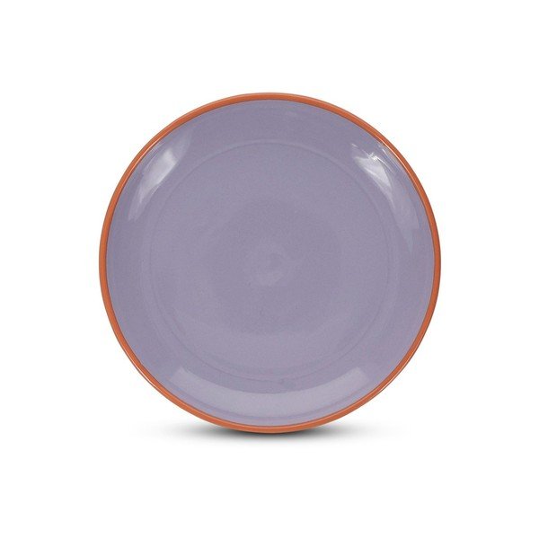 Farfurie portocalie/mov pentru desert  din gresie ø 18 cm Duo – ONA