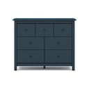 Comodă albastru-închis joasă din lemn masiv de pin 110x80 cm Misti – Marckeric
