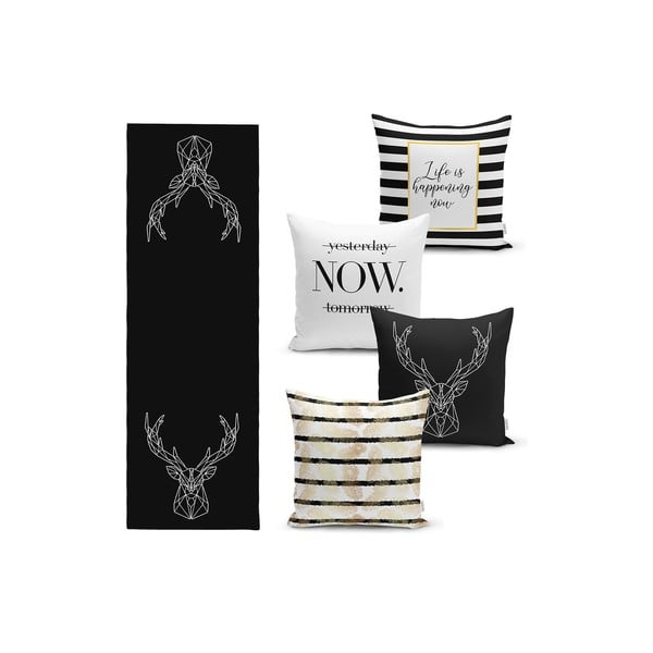 Set fețe de pernă și napron 5 buc. – Mila Home