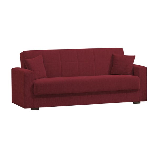 Canapea extensibilă de 2 persoane cu spațiu de depozitare, Esidra Relax, roșu