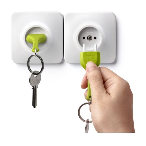 Cuier pentru chei cu breloc Qualy&CO Unplug, verde