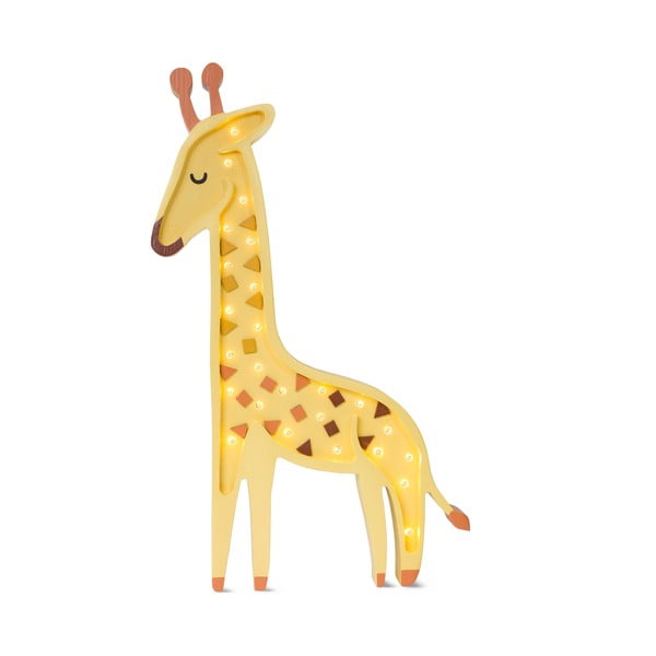 Veioză galbenă din pin Little Lights Giraffe, înălțime 41 cm
