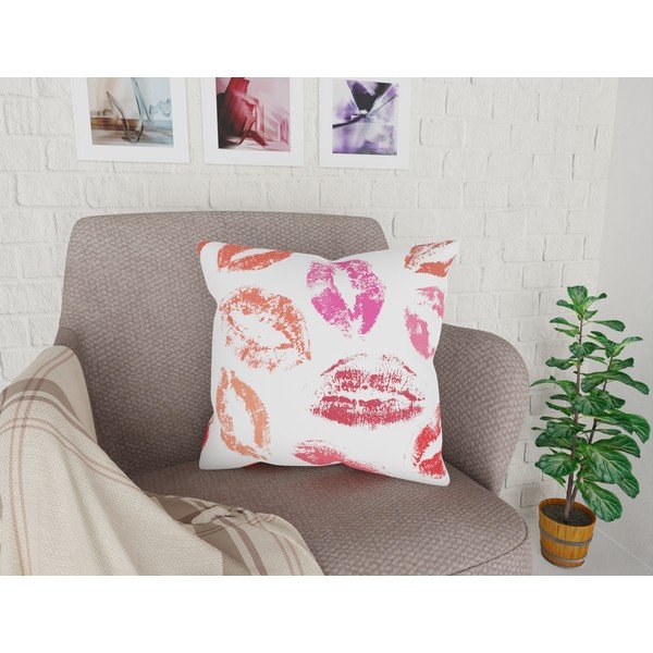 Față de pernă cu amestec din bumbac Vitaus Kiss Me, 43 x 43 cm-image-1
