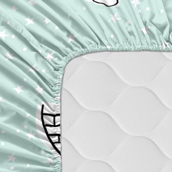 Cearșaf din bumbac pentru copii Moshi Moshi Igloo, 90 x 200 cm-image-4