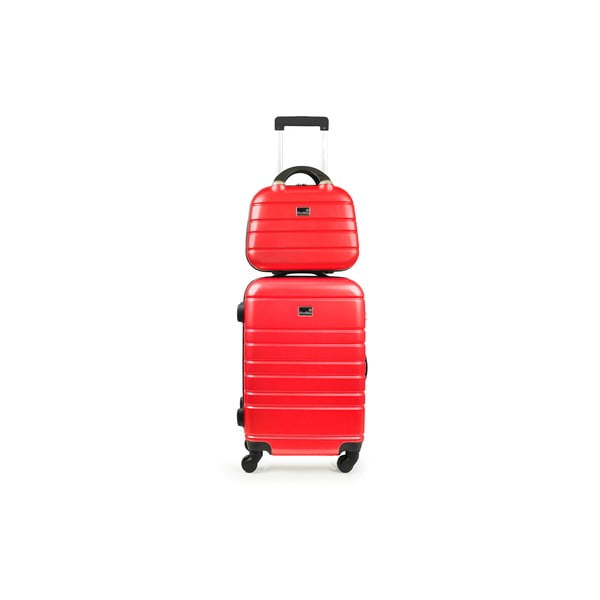 Set valiză și bagaj de mână Brand Developpement Vanity Case, roșu