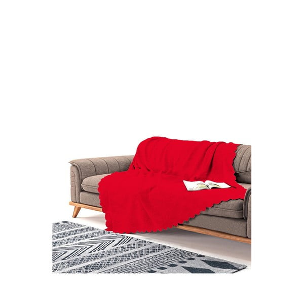 Cuvertură pentru canapea din chenilă Antonio Remondini Classic, 90 x 180 cm, roșu