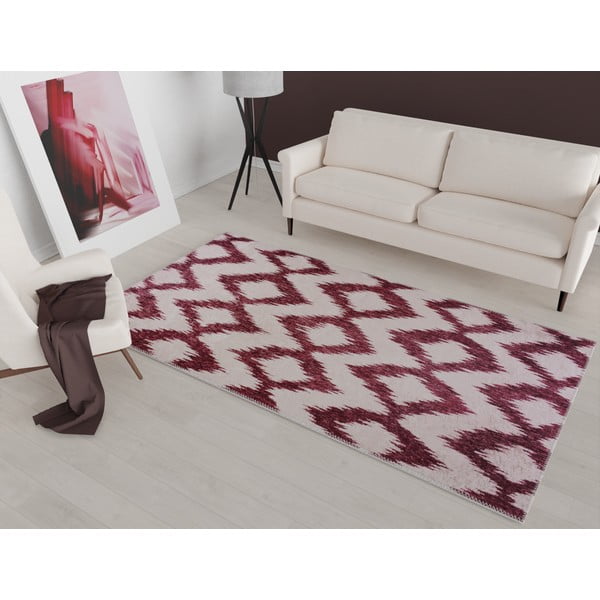 Covor burgundy/alb lavabil 160x230 cm – Vitaus-image-1