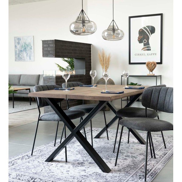 Masă dining cu blat din lemn masiv de stejar House Nordic Toulon Smoked, 140 x 95 cm-image-1