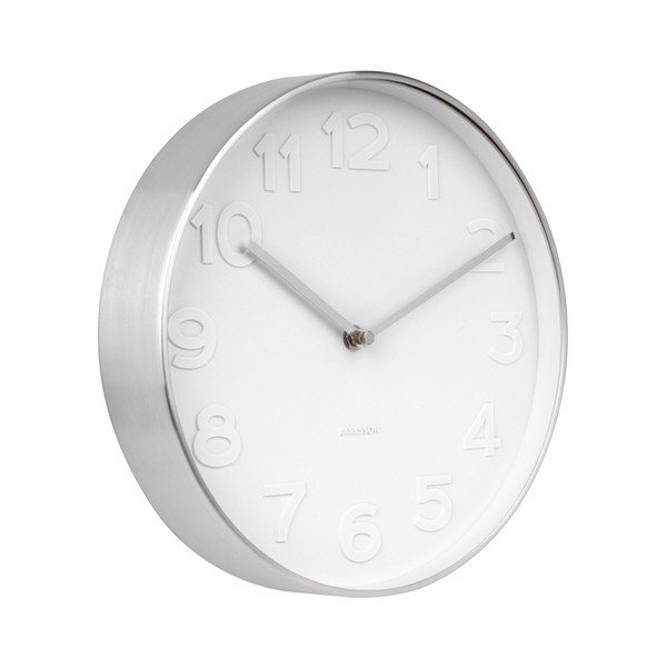 Ceas de perete Karlsson Mr. White, ⌀ 28 cm, detalii argintii-image-1