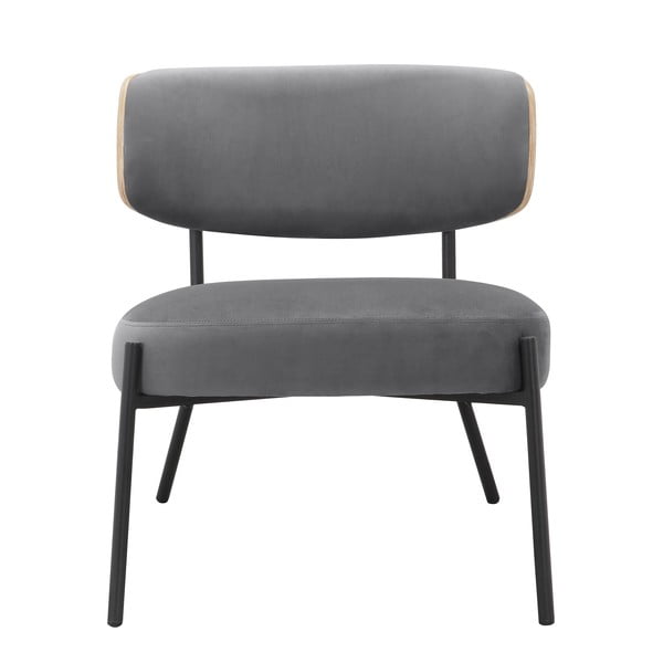 Fotoliu cu taburet gri cu tapițerie din catifea Jerry – Støraa-image-3