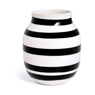 Vază din gresie Kähler Design Omaggio, înălțime 20 cm, negru - alb