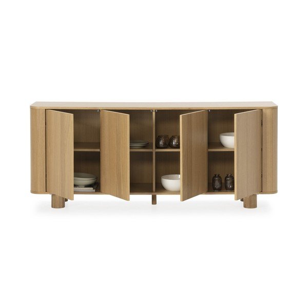 Comodă în culoare naturală cu aspect de lemn de stejar 180x75x40 cm Padoc – MOME-image-4