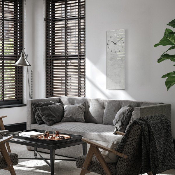 Ceas de perete Styler Glassclock Concrete, 20 x 60 cm-image-2