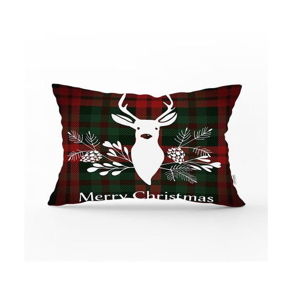 Față de pernă cu model de Crăciun Minimalist Cushion Covers Tartan Christmas, 35 x 55 cm