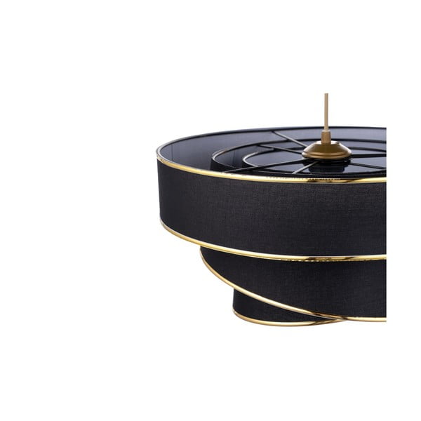 Lustră neagră/aurie cu abajur textil ø 40 cm Couper – Opviq lights-image-2
