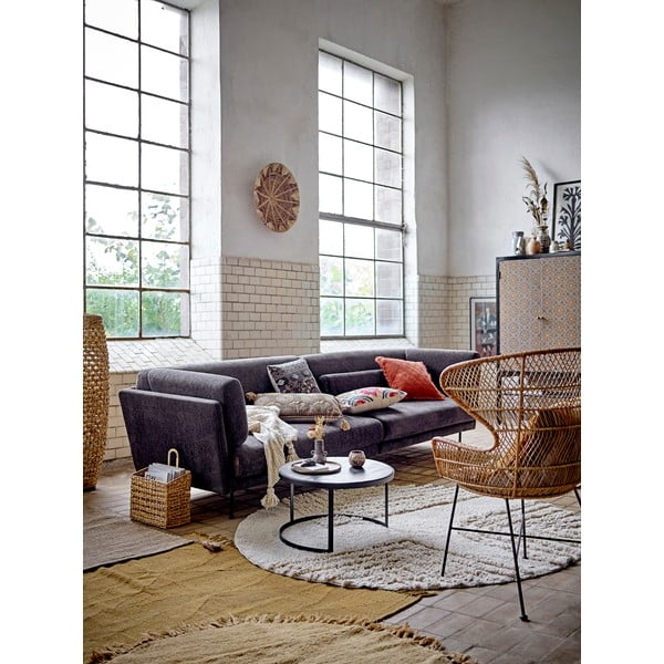 Covor portocaliu rotund din lână ø 110 cm Lenea - Bloomingville-image-2