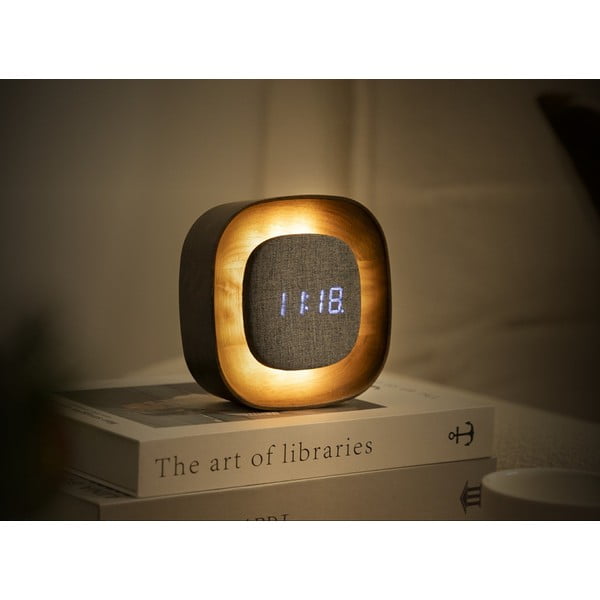 Ceas deșteptător digital Lumos Walnut – Gingko-image-1