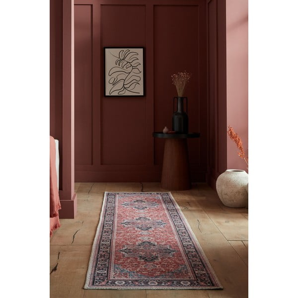 Covor tip traversă burgundy lavabil din amestec de fibre reciclate 60x230 cm Windsor – Flair Rugs-image-2