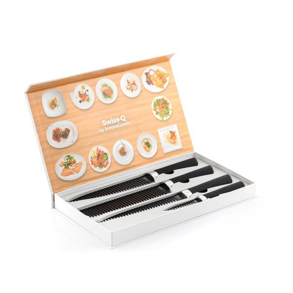 Set 4 cuțite din inox InnovaGoods Swiss Q Shark-image-2