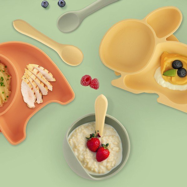Lingură pentru copii galbenă din silicon – Orion-image-1