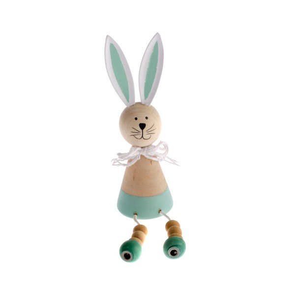Decorațiune din lemn cu detalii albastre Dakls Happy Easter