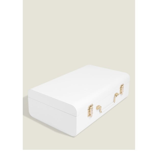 Cutie de depozitare albă din piele artificială decorativă 50x30x15 cm – Stackers-image-2