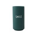 Vază din porțelan Design Letters Smile, înălțime 11 cm, verde închis