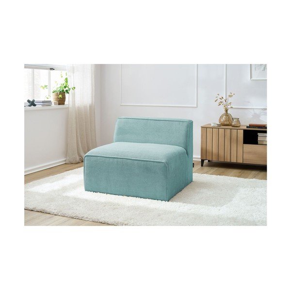 Modul pentru canapea modulară verde mentă cu tapițerie din catifea reiată  (de mijloc) Megeve – Bobochic Paris-image-1