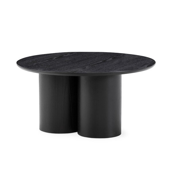 Măsuță de cafea neagră rotundă ø 80 cm Lua – MOME-image-3