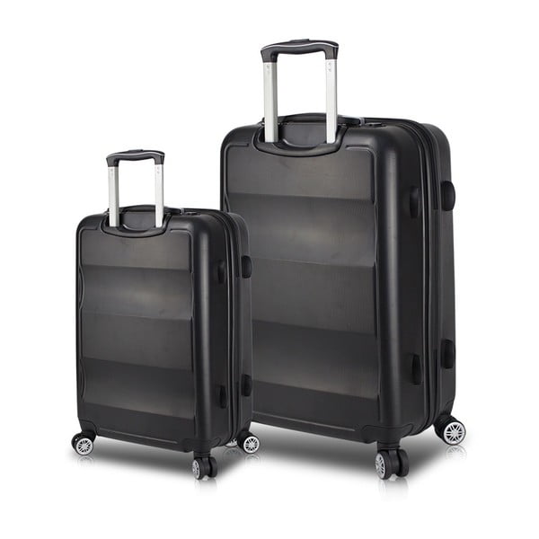 Set 2 valize cu roți și port USB My Valice LASSO Cabin & Large, negru