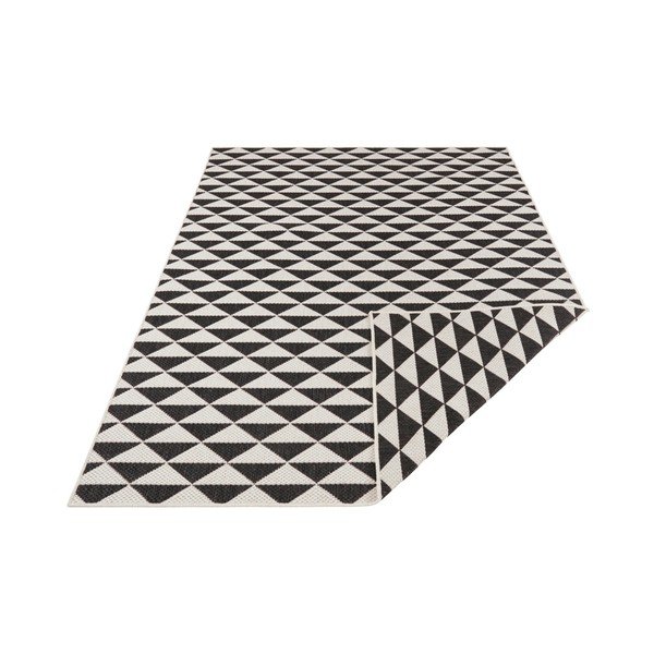 Covor reversibil adecvat interior/exterior Bougari Tahiti, 200 x 290 cm, negru-crem-image-1