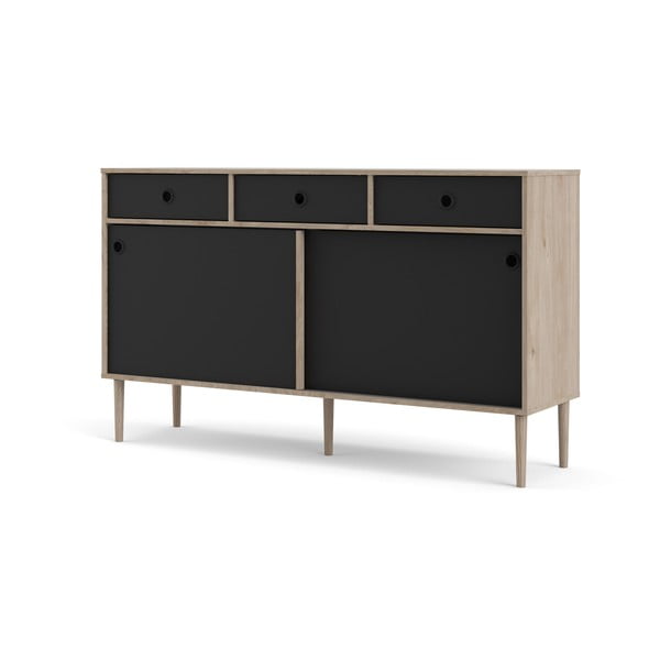 Comodă Tvilum Rome, 147x88 cm, negru-natural-image-2