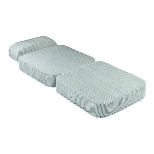 Fotoliu de copii verde mentă cu tapițerie din catifea reiată Flip – Wigiwama-image-2